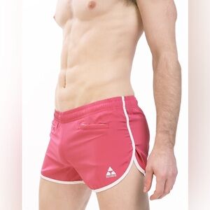 Body Aware Men’s Woven 3” Split Shorts Pink Size Large - Running, Active, Gym